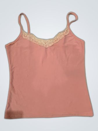 Pink Lace-Trimmed Camisole