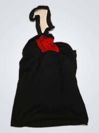Black Halter Top with Red Accent