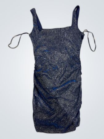 Quiz Navy Shimmer Mini Dress