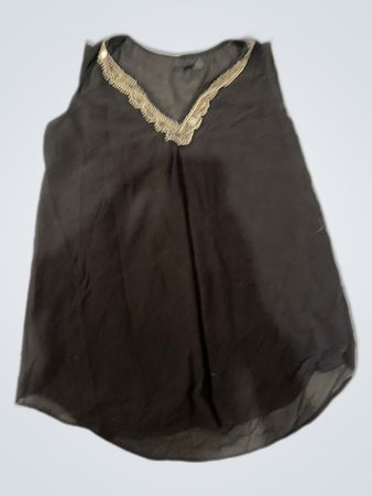 Beth Jordan Black Sheer Sleeveless Blouse