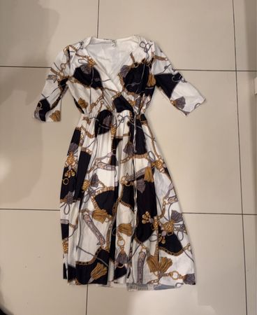 River Island Chain Print Wrap Midi Dress
