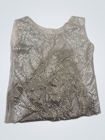 Unbranded Silver Sequined Sleeveless Top