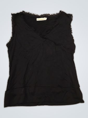 Blusa negra con volantes Cache Cache