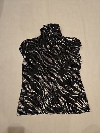 Maxima Zebra Print Turtleneck Blouse