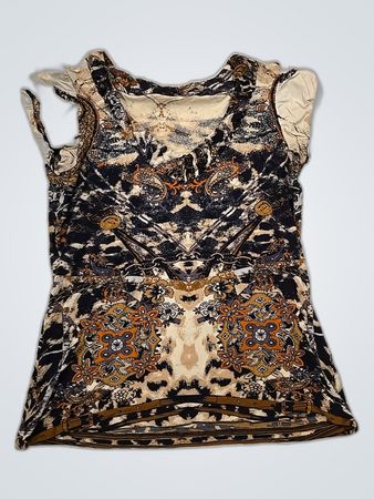 Printed Ruffle Shoulder Blouse