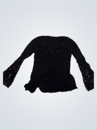 Unbranded Black Lace Sleeve Blouse