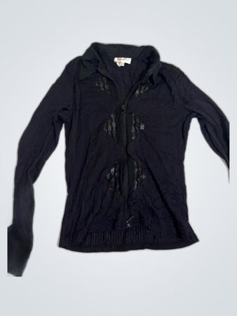 Antonelle Black Zip-Up Cardigan