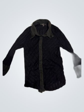 Black Knit Long Sleeve Shirt
