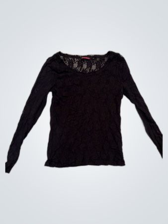 Jndoskasaka Black Lace Long-Sleeve Blouse