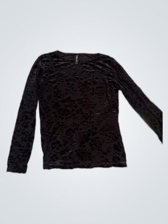 Jean Paul Gaultier Black Printed Velvet Blouse