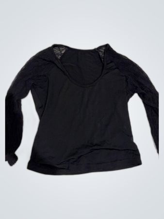 Black Sheer Sleeve Blouse