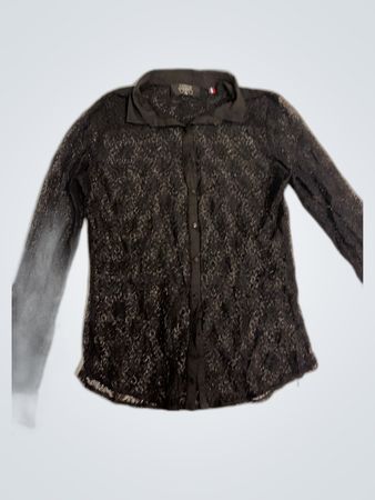 Le Temps des Cerises Sheer Lace Blouse