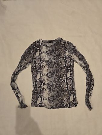 Stradivarius Snake Print Long Sleeve Blouse