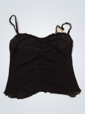 Mango Black Sheer Camisole Top