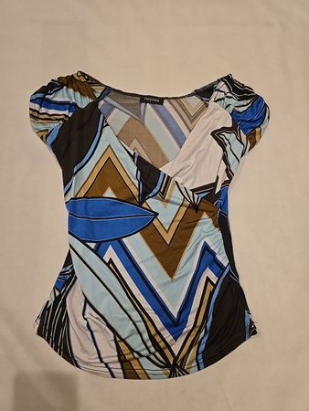 Sinequanone Blue and Brown Patterned Top
