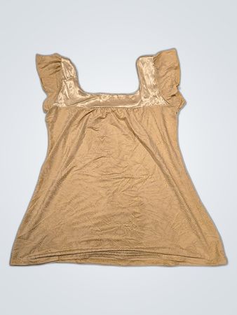 Cream Ruffle Shoulder Sleeveless Blouse