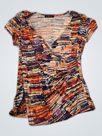 Smashed Lemon Printed Wrap Blouse