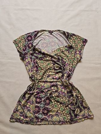Melvin Printed Wrap Blouse