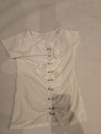 White Lace-Up Top