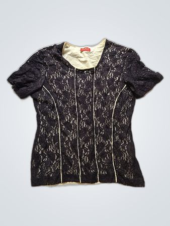 Taifun Black Lace Blouse