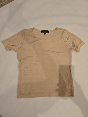 Jacqueline de Young Beige Plain T-Shirt