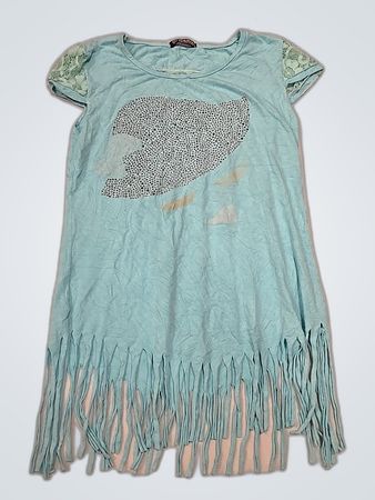 Light Blue Fringed Top