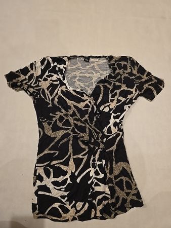 Blouse with Black and Gold Pattern