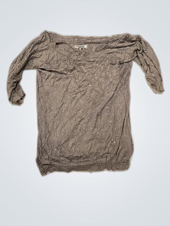 Gray Beaded Top