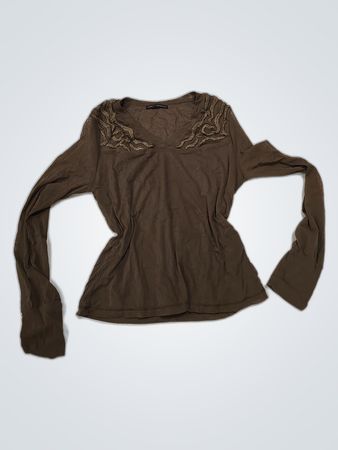 Didier Parisian Embroidered V-Neck Blouse