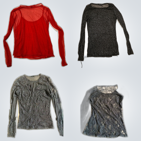 Y2K Euro Long Sleeve Mesh Top Bundle