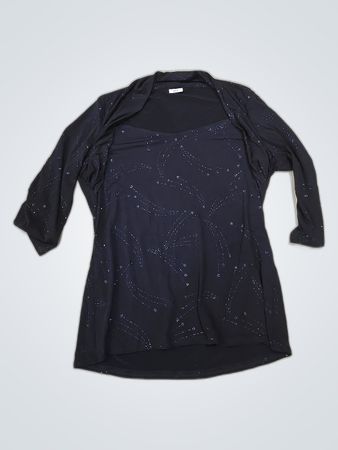 M&S Navy Star Print Wrap Cardigan