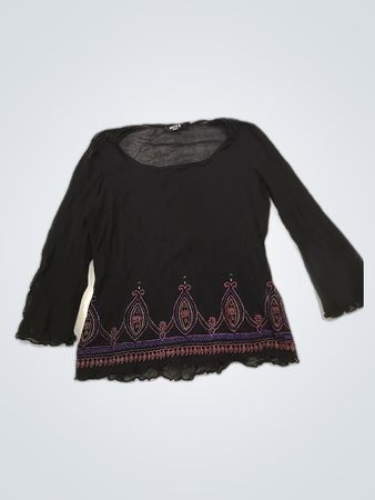 MEXX Women's Black Blouse with Embellished Hem