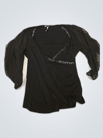Bodyflirt Black Sheer Sleeve Blouse