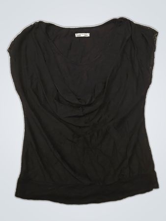 Unbranded Black Draped Sleeveless Blouse