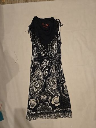 Guess Black Floral Wrap Mini Dress