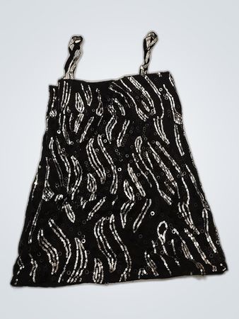 Black Sequined Spaghetti Strap Cami Top