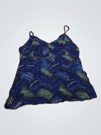 Blue Tropical Camo Tank Top