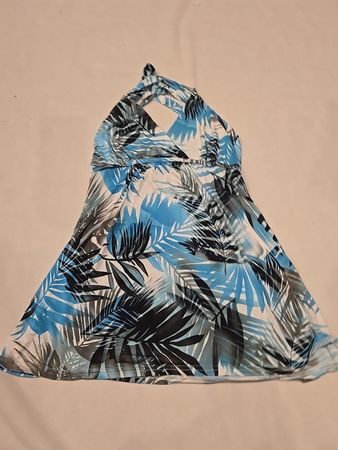 Unbranded Tropical Print Halter Mini Dress