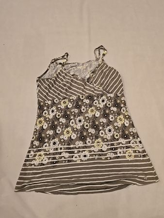 Floral and Striped Tank Top