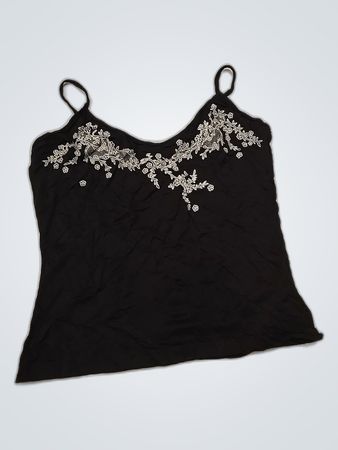 H&M Black Embroidered Camisole