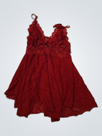 Red Lace Slip Dress