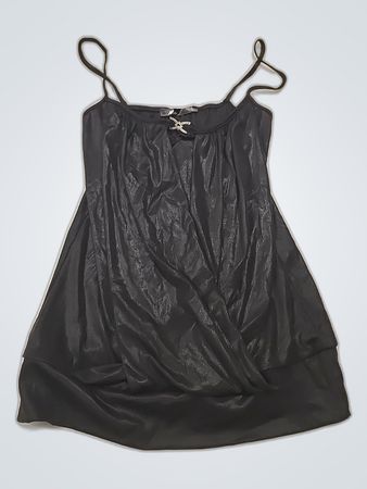 Mango Black Satin Cami Top