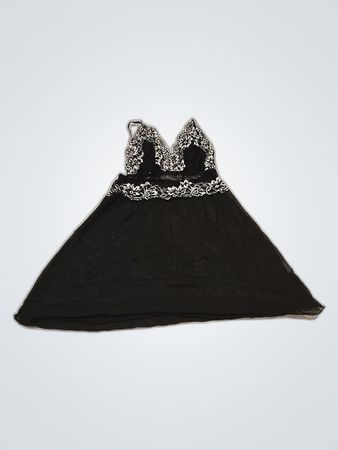 Black Lace Trim Dress