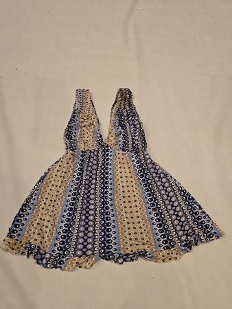 Dress with Blue and Tan Pattern