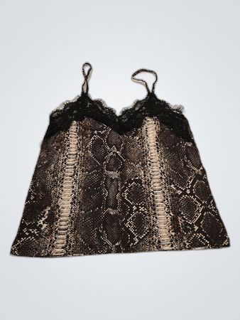 Snake Print Lace Trim Camisole