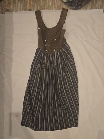 Brown and White Striped Dress