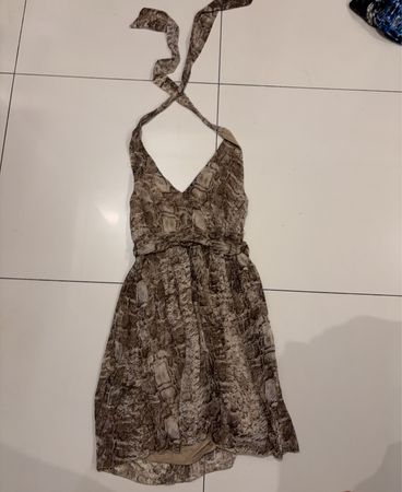 KILKAT Animal Print Halter Neck Dress