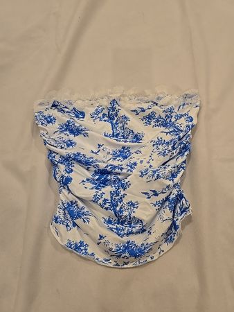 Blue Floral Corset Top