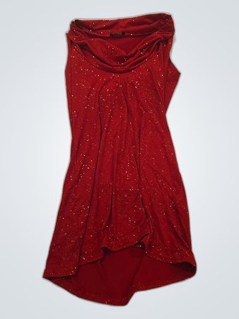 Orsay Red Sparkly Draped Blouse