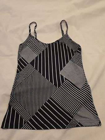 Laura Scott Black and White Geometric Tank Top